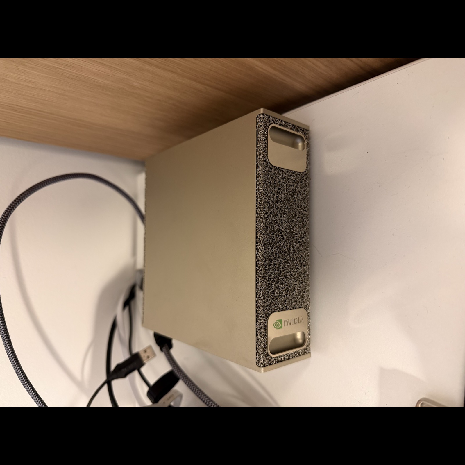 DGX Spark on my desk during Bento voice command training